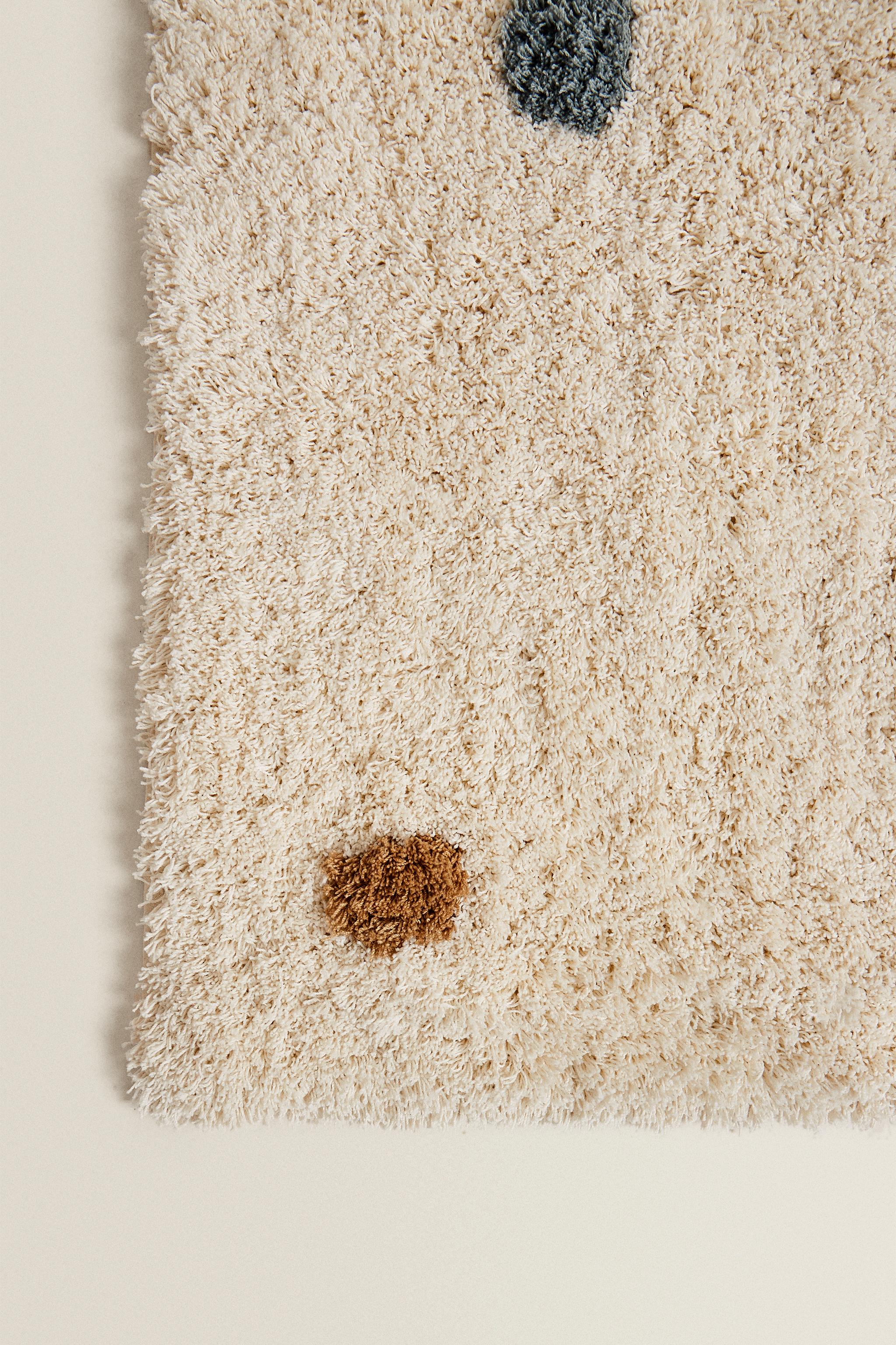 TAPIS ENFANT RECTANGULAIRE TEXTURÉ POIS